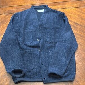 Universal Works Wool Fleece Cardigan - Navy Medium - New with Tags